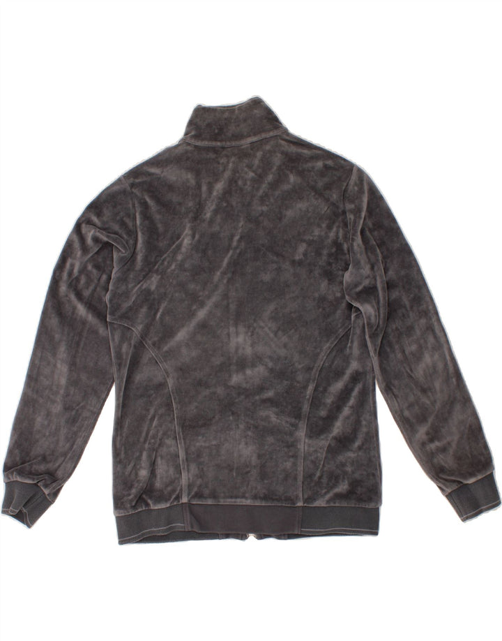 CHAMPION Womens Velour Tracksuit Top Jacket UK 14 Medium Grey Vintage Champion and Second-Hand Champion from Messina Hembry 