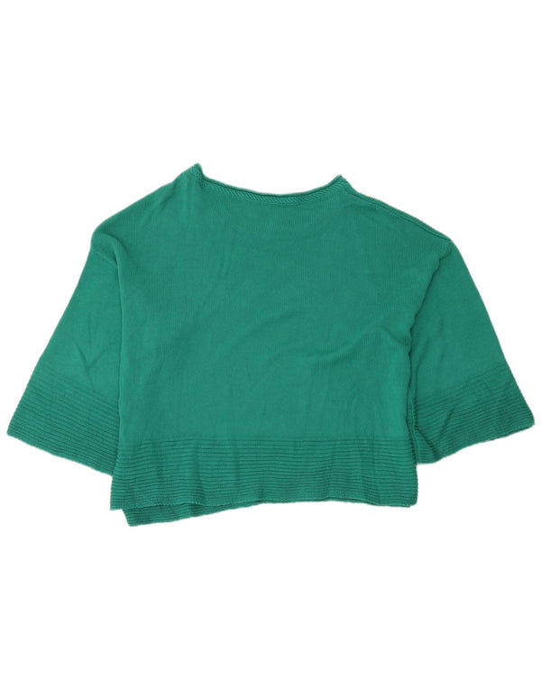 Pulover Benetton pentru damă, cu grafică, cu gât de barcă, UK 14, verde mediu