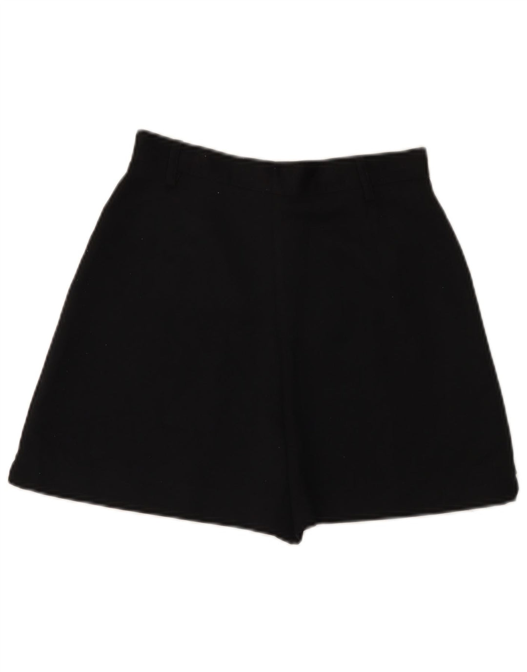 Pantaloni scurți casual de damă vintage cu talie înaltă mici W26 poliester negru