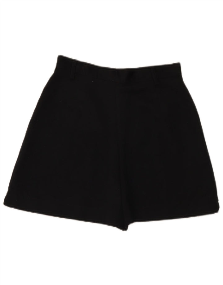 Pantaloni scurți casual de damă vintage cu talie înaltă mici W26 poliester negru