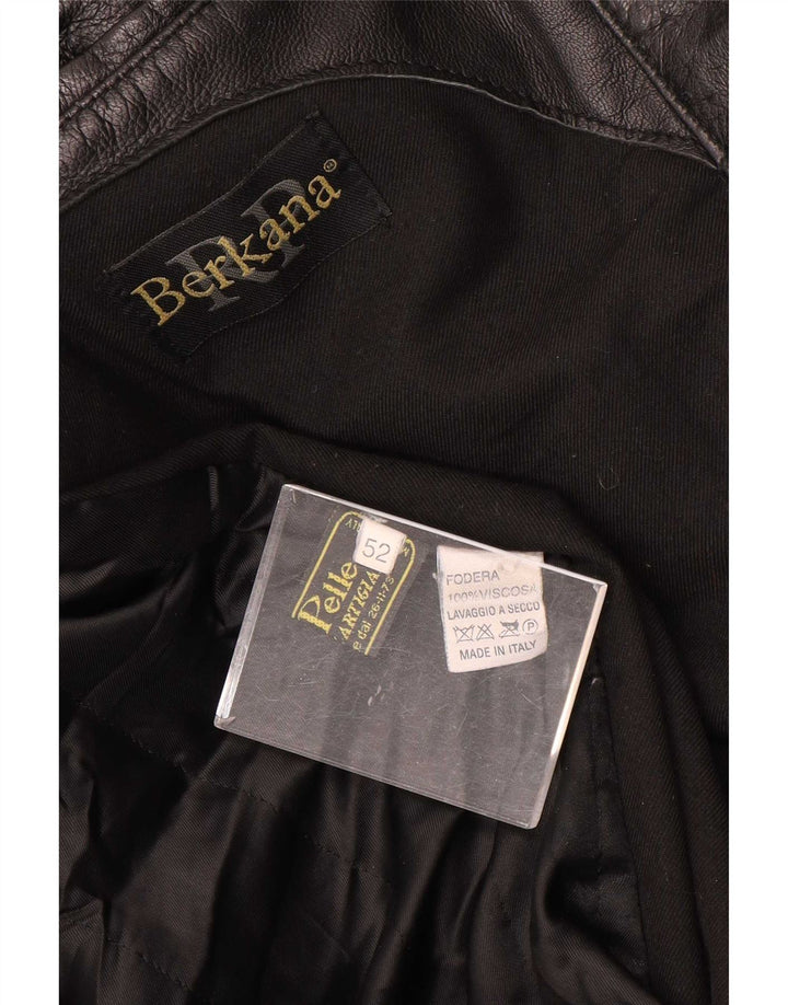 Palton din piele pentru bărbați Berkana IT 52 XL negru