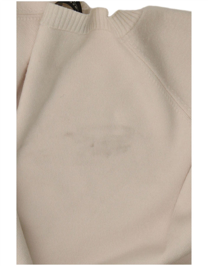 Max Mara Pulover cu gât roșu pentru femei UK 14 Medium Off White
