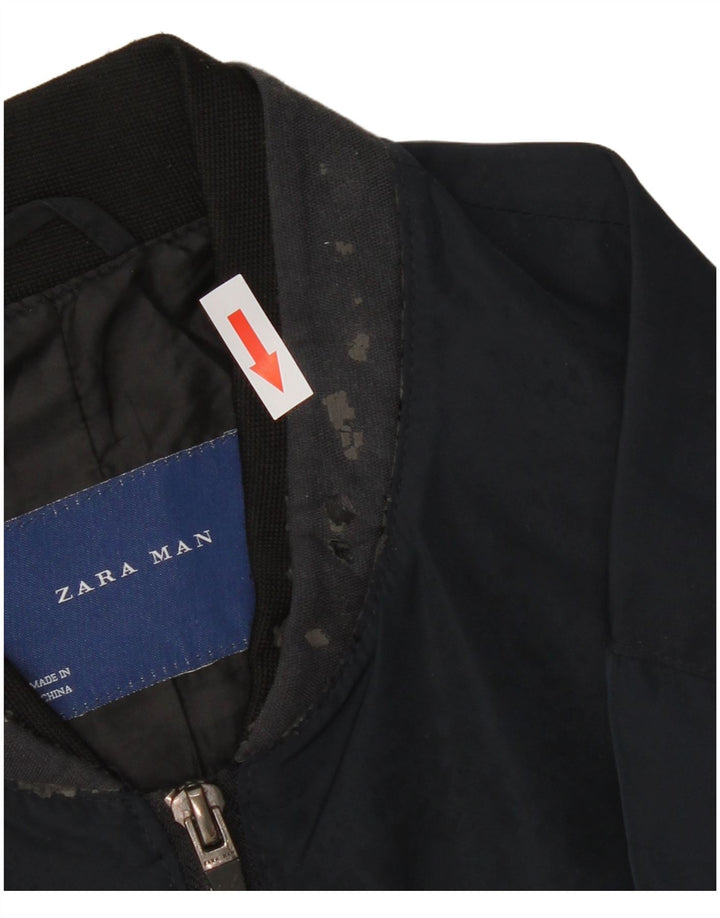 Bomber pentru bărbați Zara UK 40 mare, albastru, poliester