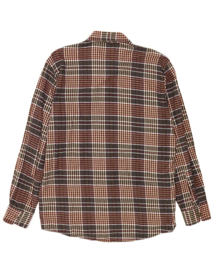Cămașă de flanel pentru bărbați European Project, bumbac cu carouri maro mediu