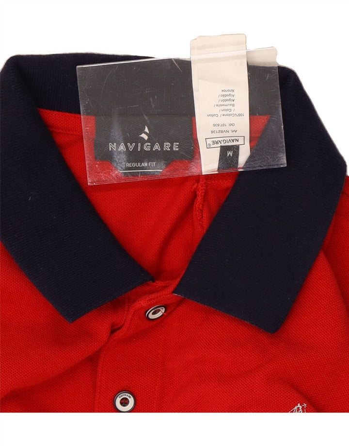 NAVIGARE Mens Regular Fit Polo Shirt Medium Red Cotton Vintage Navigare and Second-Hand Navigare from Messina Hembry 
