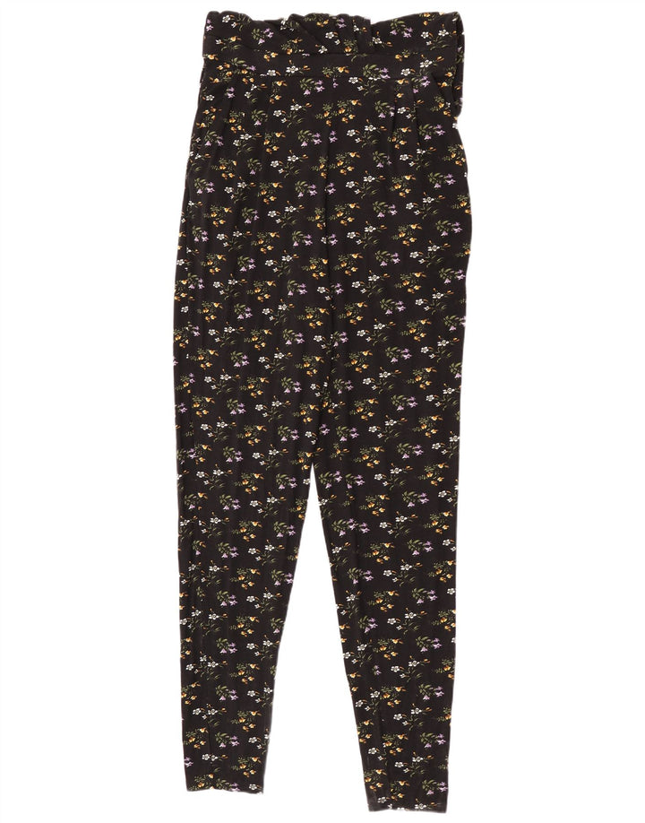 Salopetă fără mâneci pentru femei Oasis UK 12 Medium Black Floral Viscose