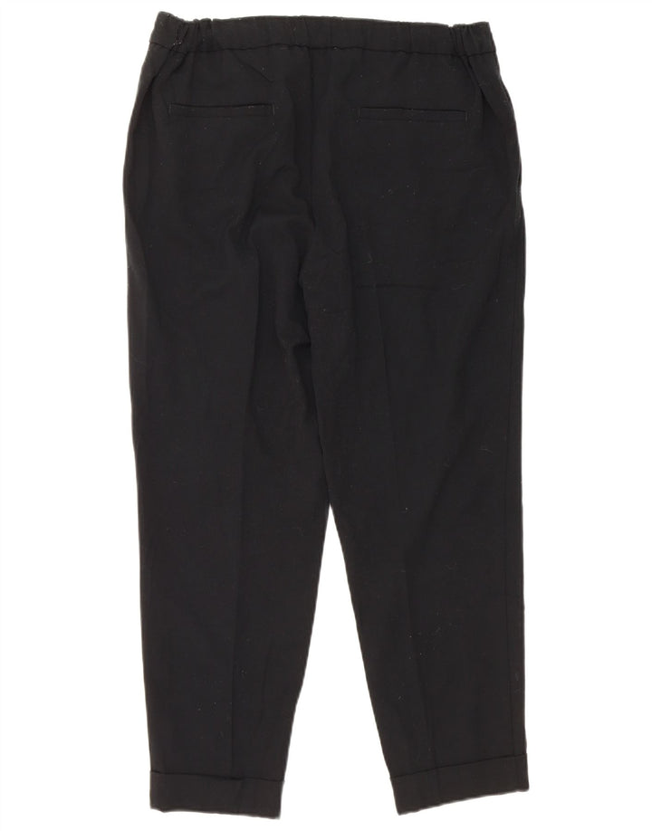 Pantaloni tăiați pentru femei Marks & Spencer UK 12 Medium L30 L25 Negru
