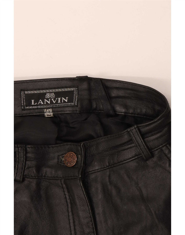 Pantaloni de piele Lanvin pentru femei IT 40 Small W28 L27 Negru