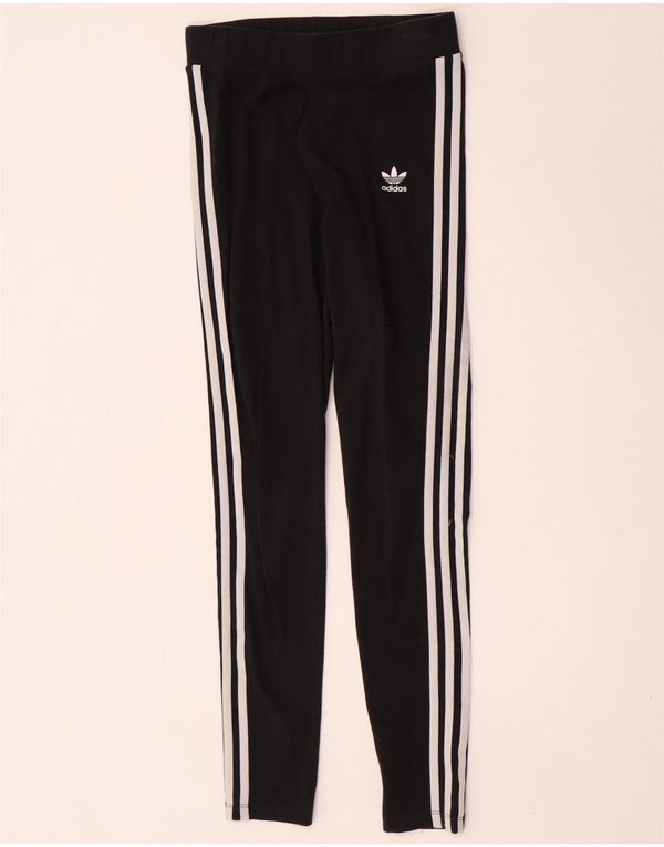 Leggings pentru femei Adidas UK 10, bumbac negru mic