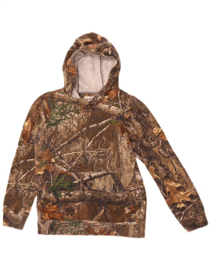 Pulover cu glugă MAGELLAN pentru băieți 11-12 ani Camuflaj maro mediu