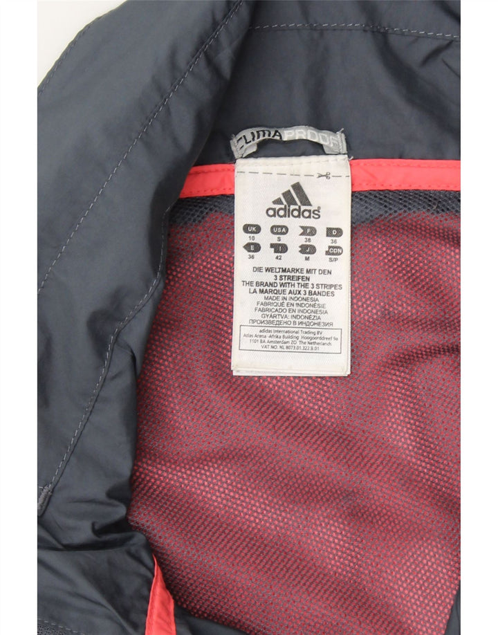 ADIDAS Womens Clima Proof Rain Jacket UK 10 Small  Navy Blue Polyester Vintage Adidas and Second-Hand Adidas from Messina Hembry 