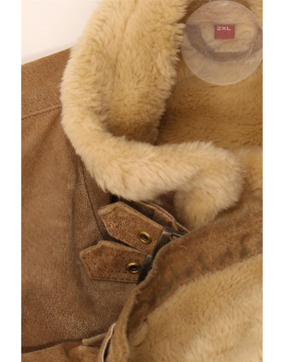 Jachetă din shearling pentru bărbați MONTGOMERY UK 44 2XL piele maro