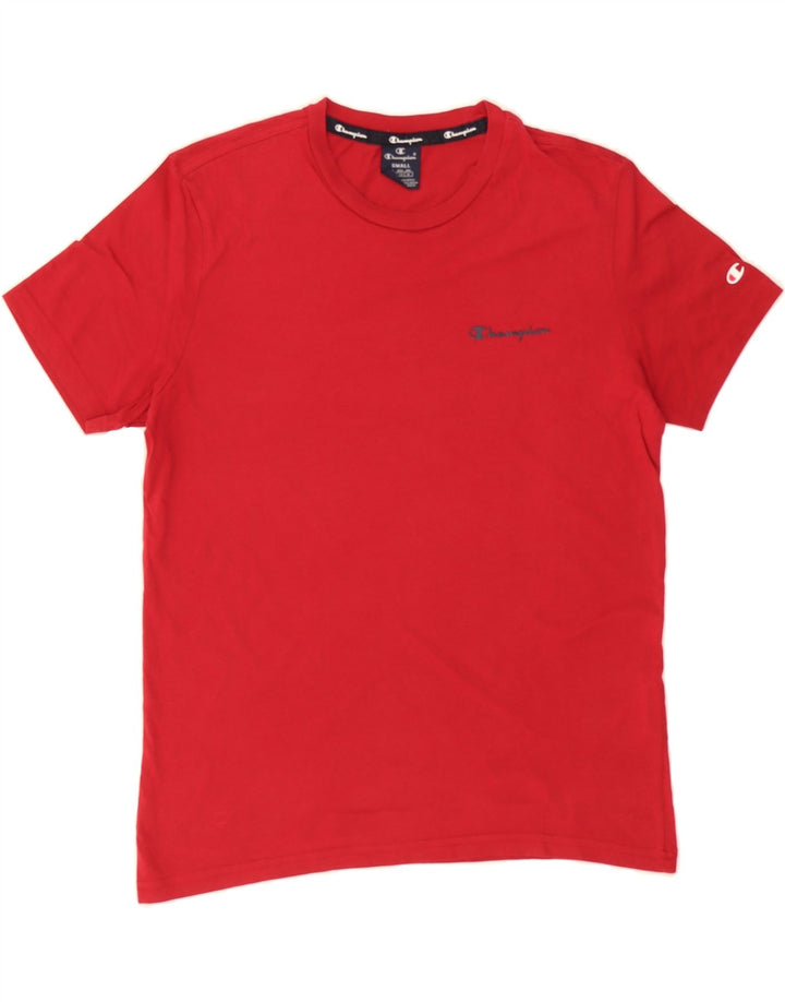 CHAMPION Mens Graphic T-Shirt Top Small Red Cotton Vintage Champion and Second-Hand Champion from Messina Hembry 