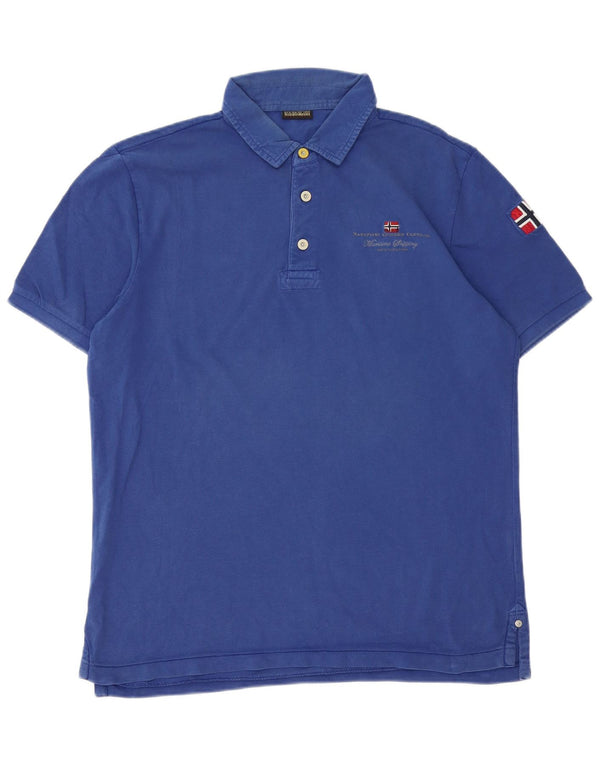 Napapijri Mens Graphic Polo Shirt XL Blue