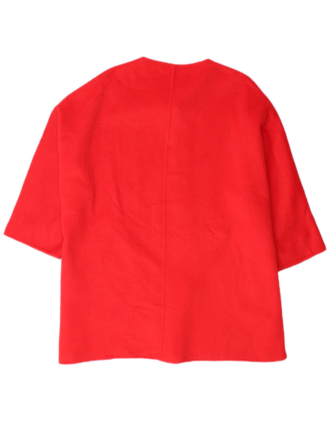 ZARA Womens Oversized Oversized 3/4 Sleeve Overcoat UK 18 XL Red Wool