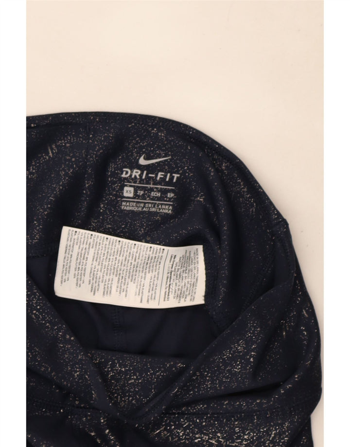Leggings pentru femei Nike UK 4 XS bleumarin din poliester color bloc
