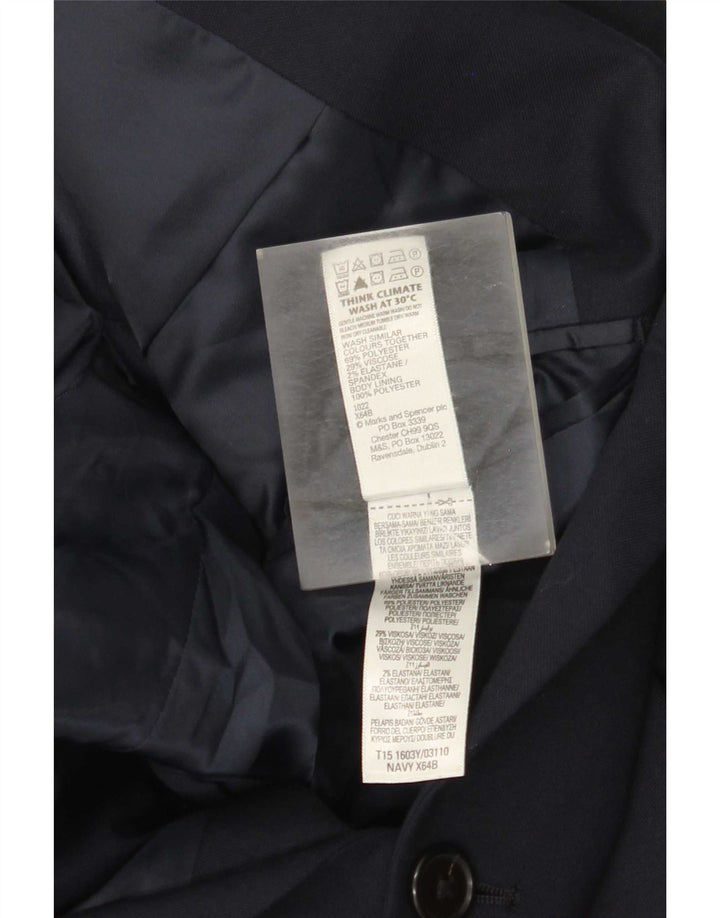 Jachetă pentru bărbați Marks & Spencer, cu 2 nasturi, UK 44 XL, poliester bleumarin