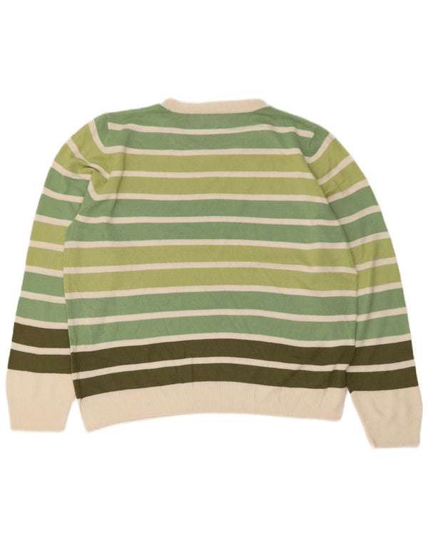 Pulover Marks & Spencer pentru damă, cu gât rotund, cu dungi mari, verde, UK 16