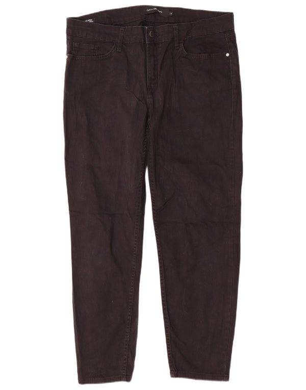 CALVIN KLEIN Pantaloni skinny casual pentru femei US 14 XL W34 L26 bumbac negru