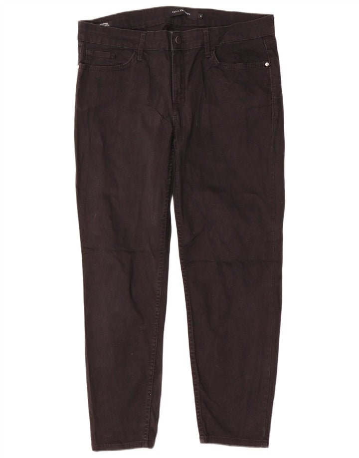 CALVIN KLEIN Pantaloni skinny casual pentru femei US 14 XL W34 L26 bumbac negru