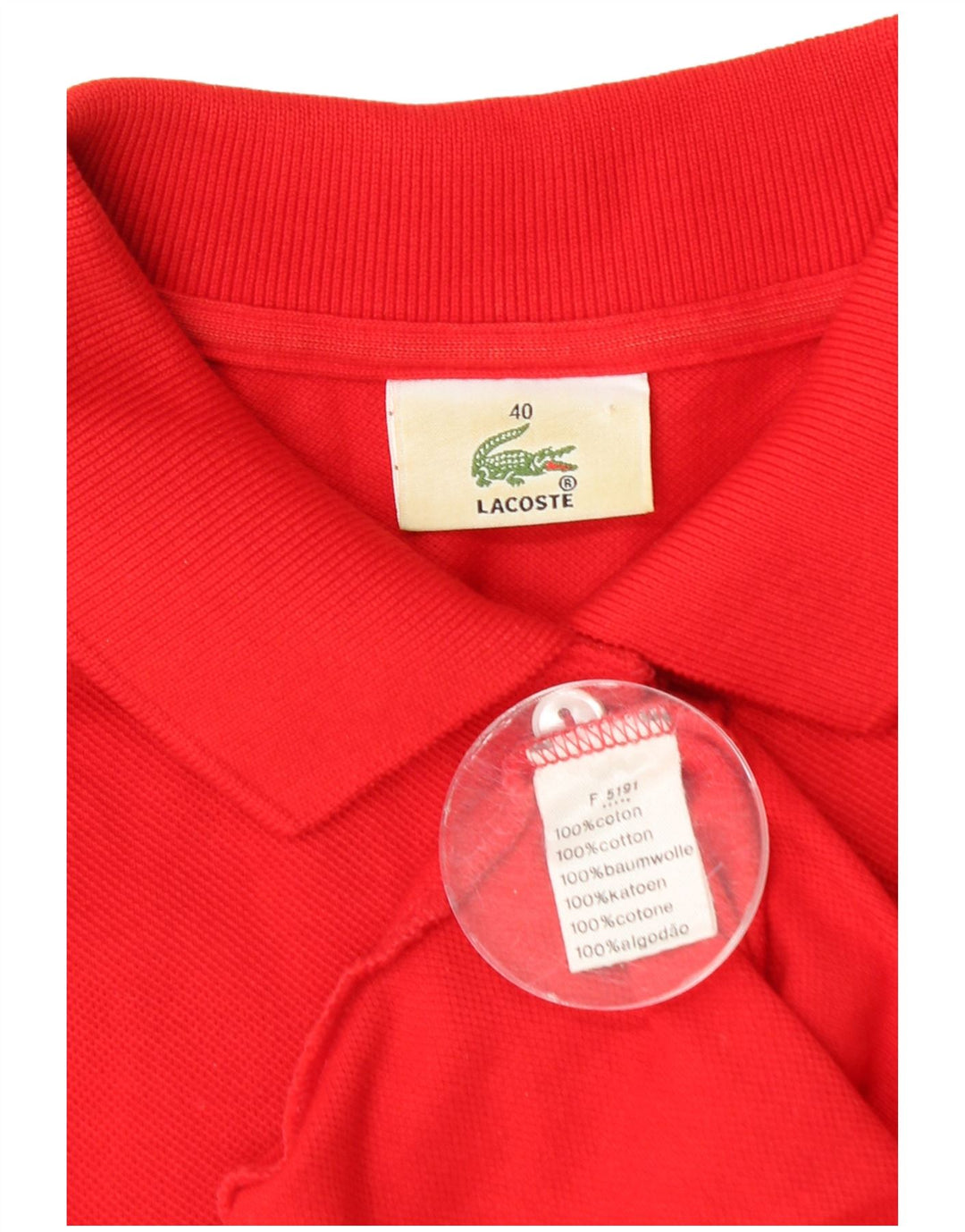 Tricou polo Lacoste pentru femei Mărimea 40 bumbac roșu mediu