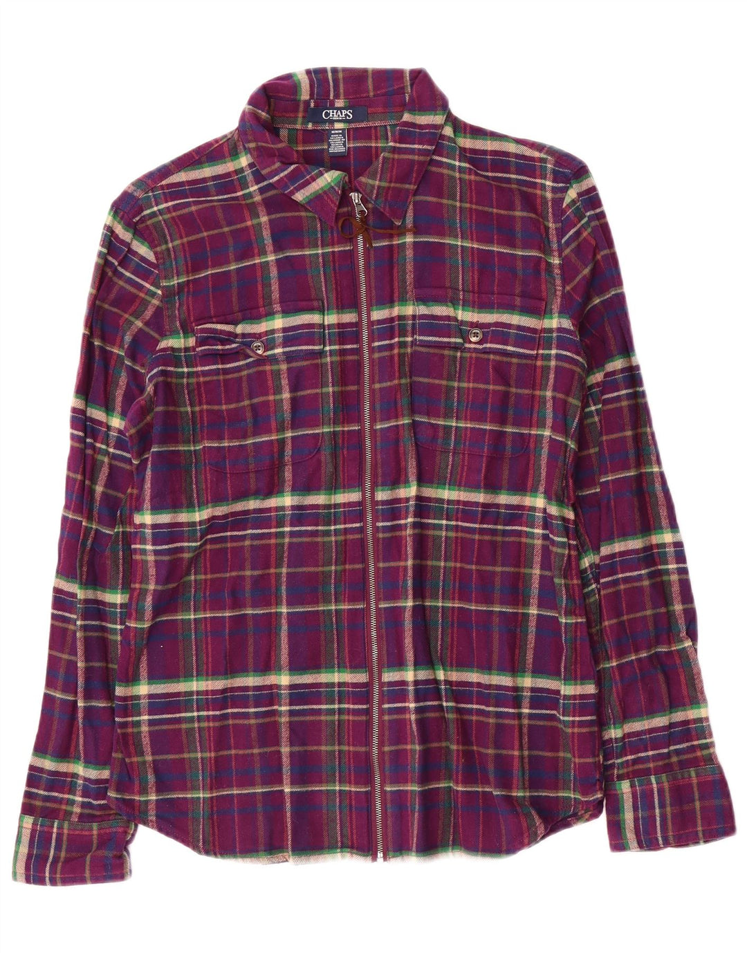 Cămașă de flanel pentru femei Chaps UK 14, bumbac carouri violet mediu
