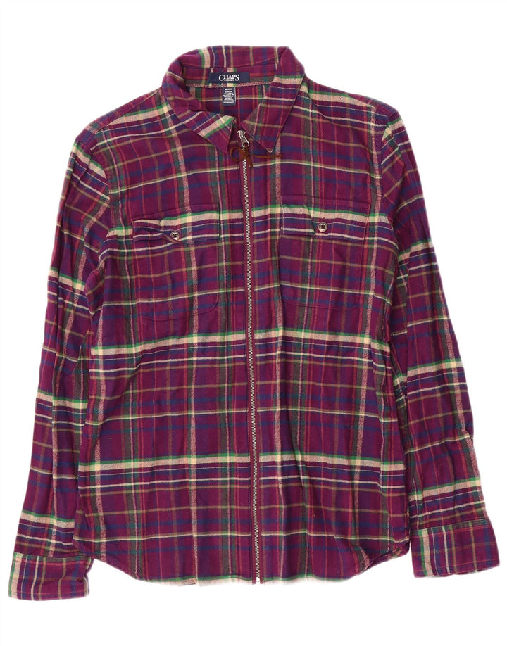 Cămașă de flanel pentru femei Chaps UK 14, bumbac carouri violet mediu