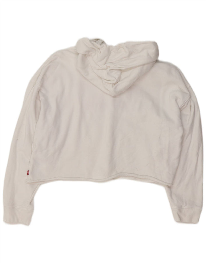Levi'S Jumper oversized Crop Hoodie pentru femei UK 14 Bumbac alb mediu