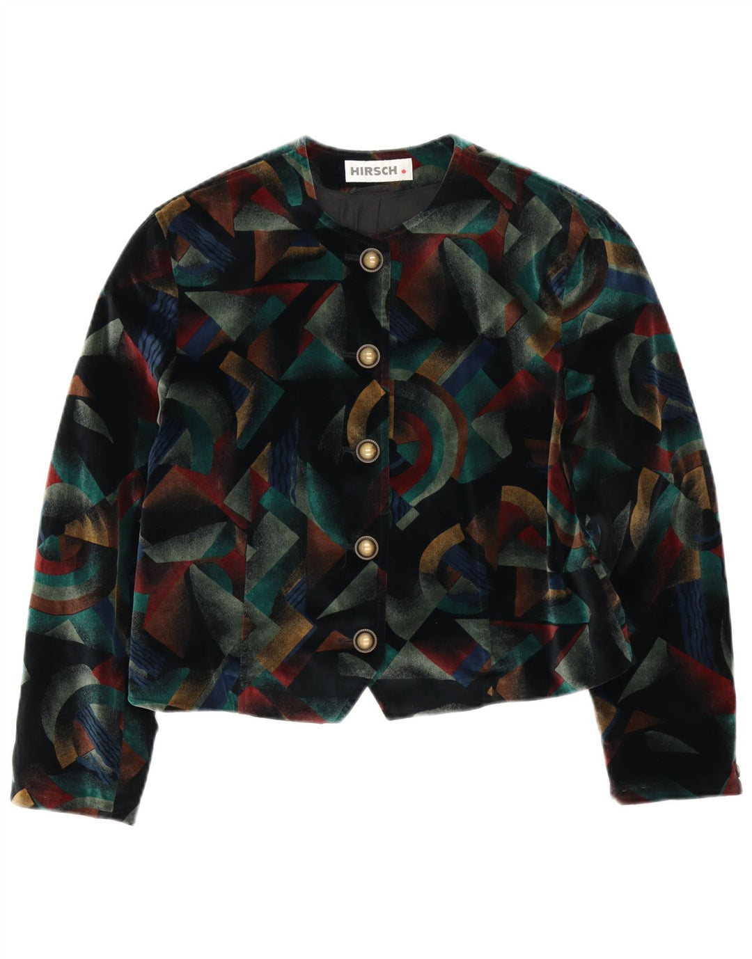 Jachetă Bolero cu 5 nasturi Hirsch pentru femei UK 12 Medium Multicolor Geometric