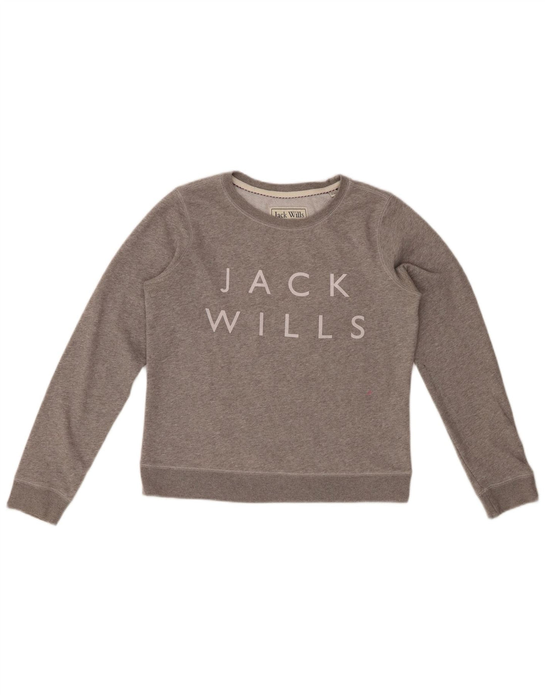 JACK WILLS Pulover cu grafic pentru femei UK 12 Medium Gri Pete