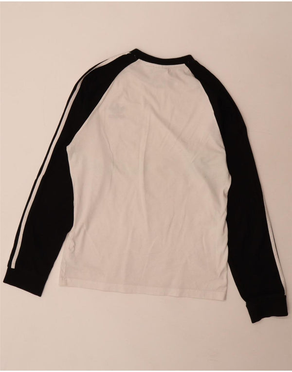 Top pentru bărbați Adidas cu mânecă lungă, alb mediu, bumbac color bloc