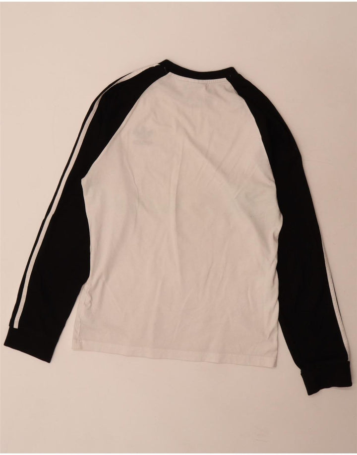 Top pentru bărbați Adidas cu mânecă lungă, alb mediu, bumbac color bloc