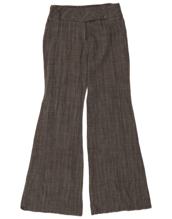 Pantaloni de costum pentru femei Mango Flare UK 8 Mici L28 L33 Gri Ramie