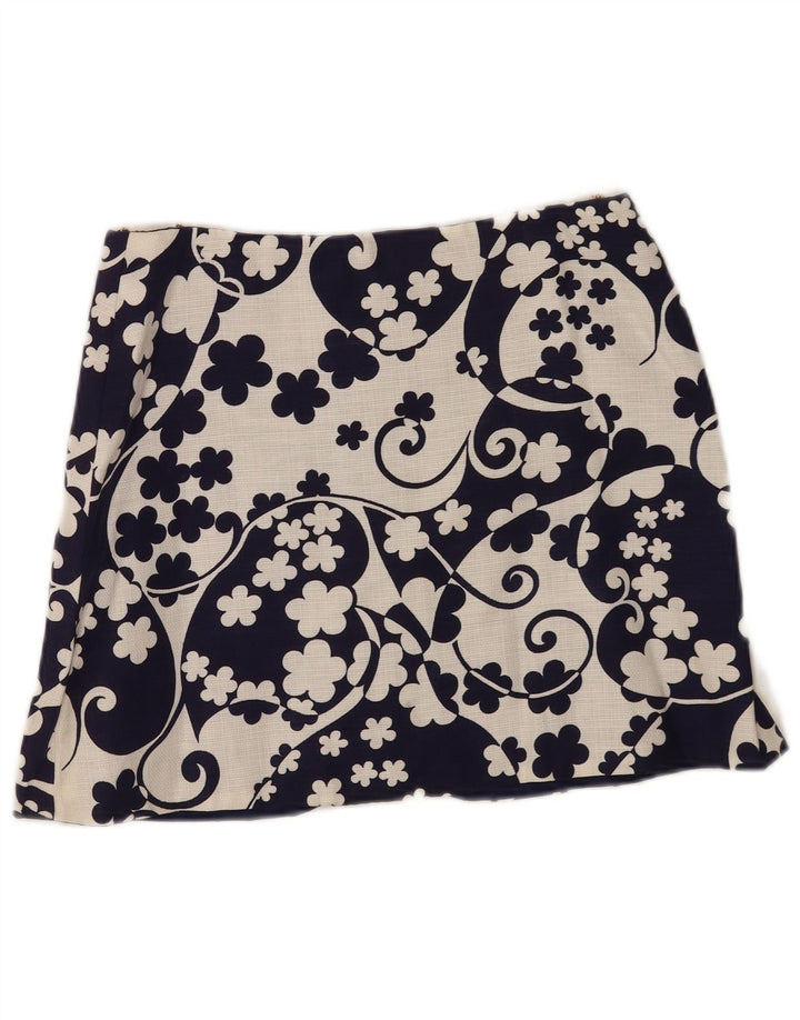 Fusta mini vintage pentru femei W28 Medium Bleumarin Floral