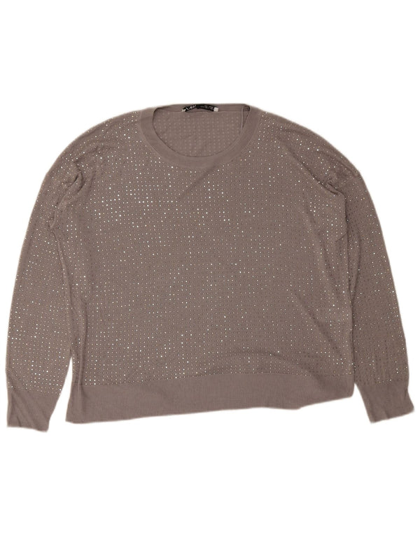 Bluză pentru femei Zara UK 14 Medium Gri Spotted Viscose