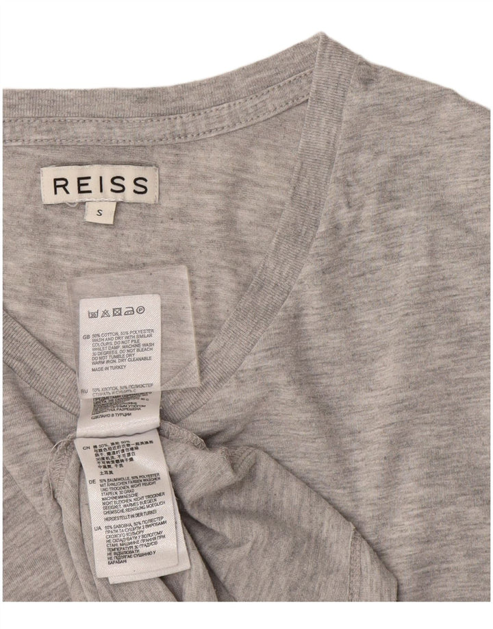 Tricou pentru bărbați Reiss Top mic, gri, bumbac cu pete