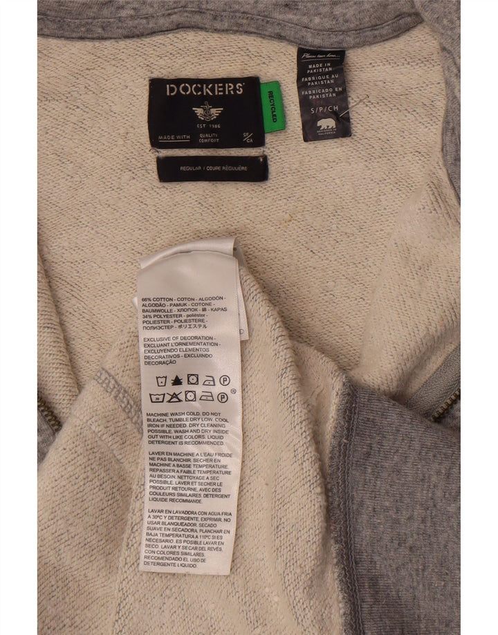 Pulover Dockers pentru bărbați, cu fermoar obișnuit, bumbac mic, cu pete, gri