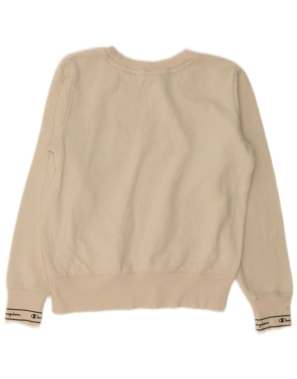 Pulover supradimensionat cu grafic pentru femei Champion UK 10 Small Off White
