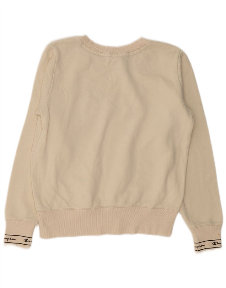 Pulover supradimensionat cu grafic pentru femei Champion UK 10 Small Off White