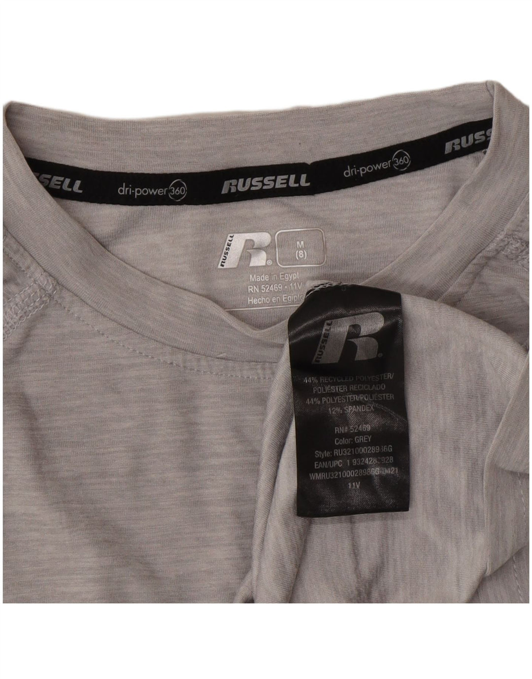 Russell Athletic pentru băieți Dri-Power Top cu mânecă lungă 7-8 ani, gri mediu