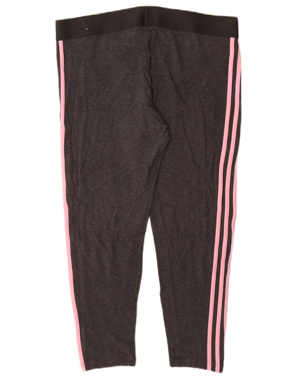 Leggings pentru femei ADIDAS UK 20/22 XL bumbac gri