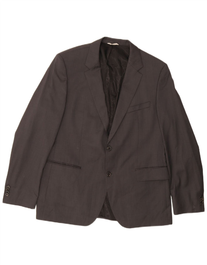 Blazer pentru bărbați Hugo Boss cu 2 nasturi EU 56 3XL Lână virgină gri
