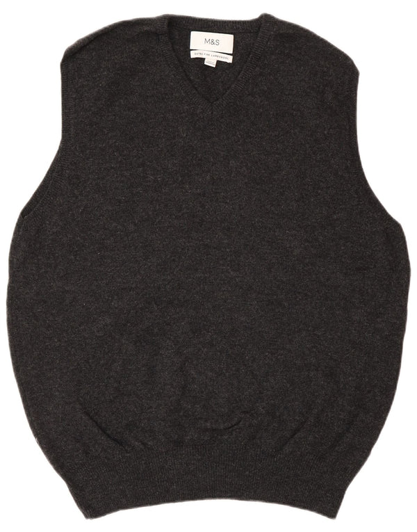 Marks & Spencer Vest pentru bărbați Tank Top Mare Gri Lambswool