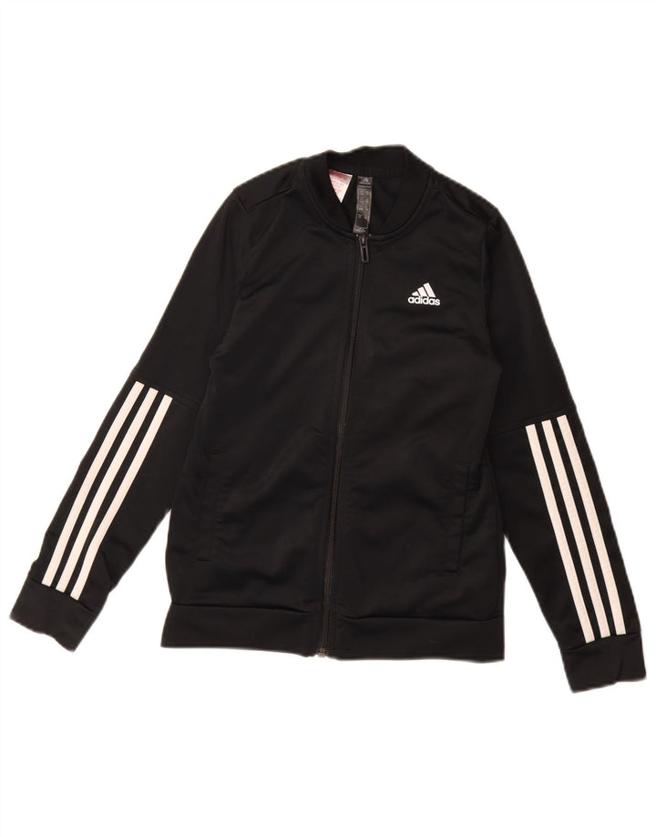 Jachetă de trening ADIDAS Primegreen pentru fete 9-10 ani, poliester negru