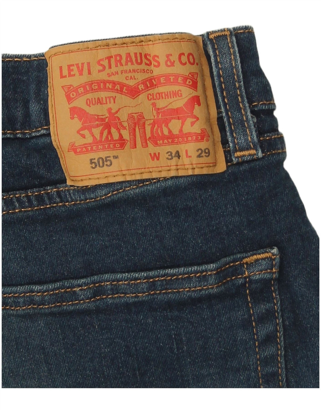 Blugi drepti pentru bărbați Levi's 505 W34 L29 Bumbac albastru