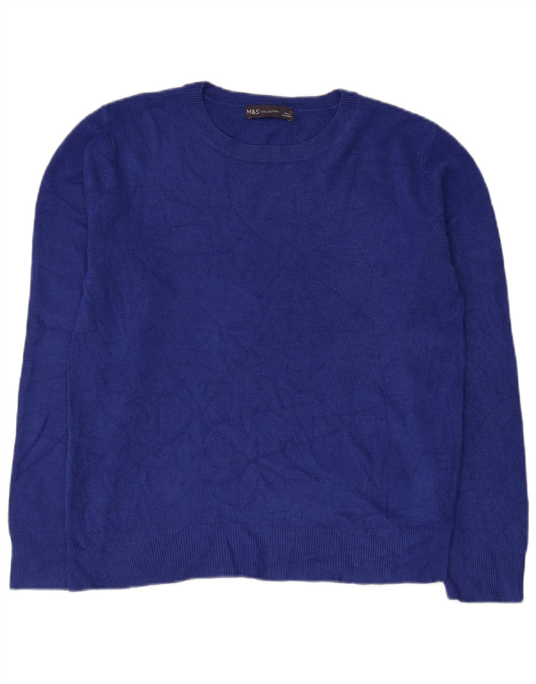 Pulover pentru femei Marks & Spencer cu gât de barcă UK 12 Medium Blue Acrylic