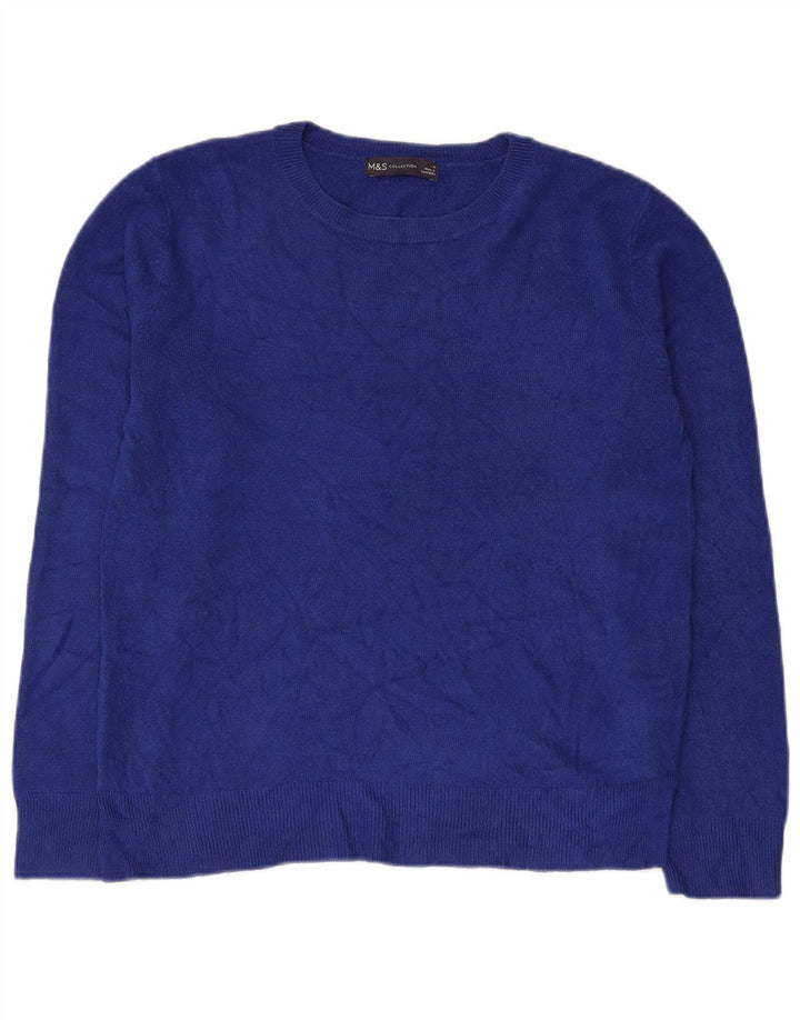 Pulover pentru femei Marks & Spencer cu gât de barcă UK 12 Medium Blue Acrylic