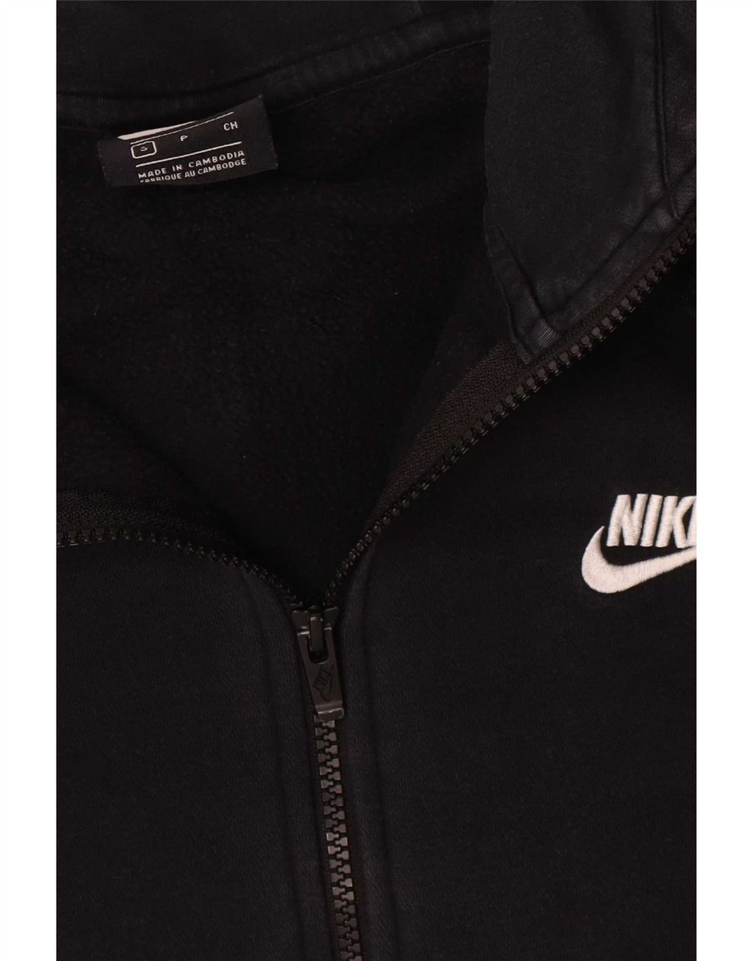Pulover Nike pentru bărbați, cu fermoar, bumbac, negru