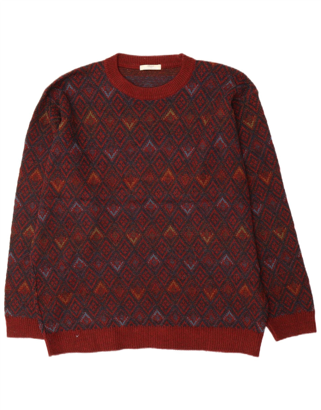 Pulover pentru bărbați Marks & Spencer cu gât roșu mare, geometric geometric, acrilic