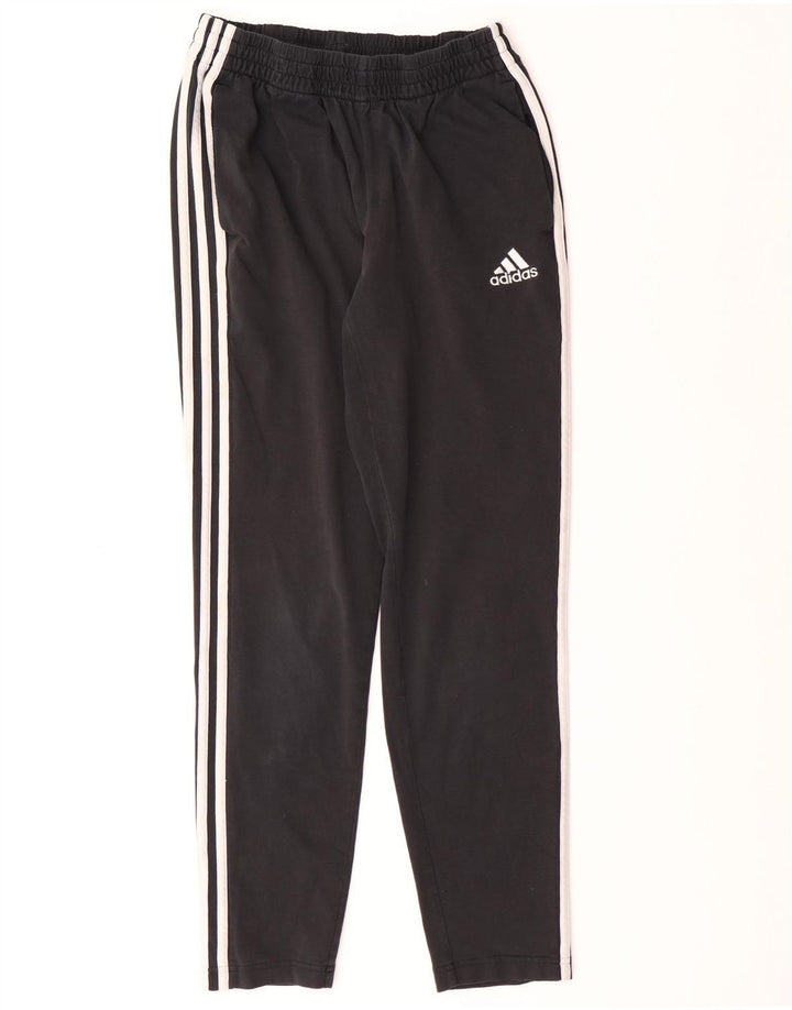 Pantaloni de trening ADIDAS pentru femei, bumbac mediu negru